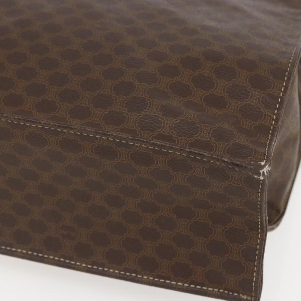 CELINE Macadam Canvas Hand Bag PVC Leather Brown Gold Auth gh1448 - Picture 8 of 16